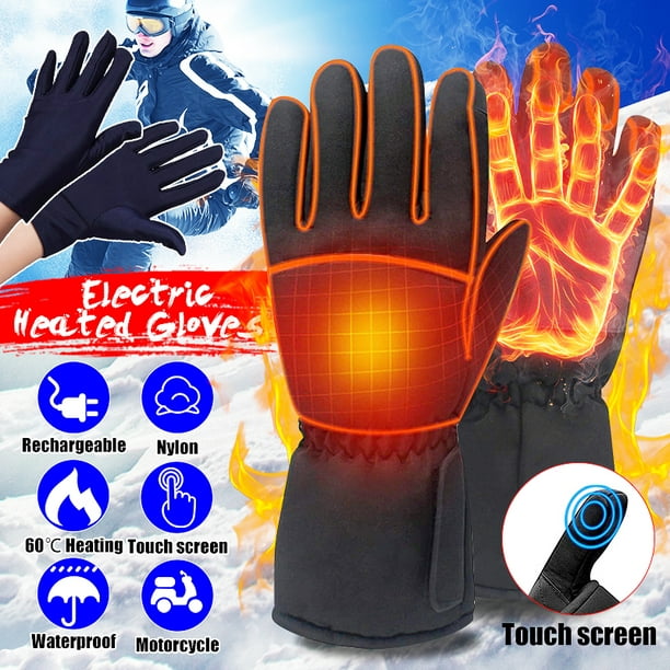 Electric Heated Gloves Motorcycle Battery Rechargeable Gloves Warm Waterproof